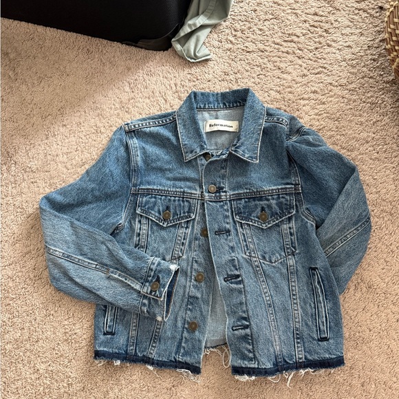 Reformation Blue Frayed Denim Jacket - Picture 1 of 4